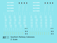 Southern Railway Caboose White  - Decal - Choose Scale