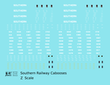 Southern Railway Caboose White  - Decal - Choose Scale