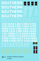 Southern Railway Caboose White  - Decal Sheet