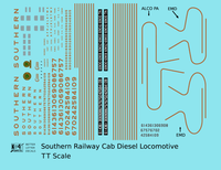 Southern Railway Cab Diesel Locomotive Gold  - Decal - Choose Scale