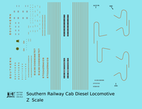 Southern Railway Cab Diesel Locomotive Gold  - Decal - Choose Scale