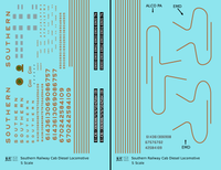 Southern Railway Cab Diesel Locomotive Gold  - Decal - Choose Scale