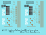 Southern Railway Diesel Locomotive Gold Green Scheme - Decal - Choose Scale