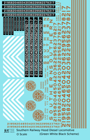 Southern Railway Diesel Locomotive Gold Green Scheme - Decal Sheet