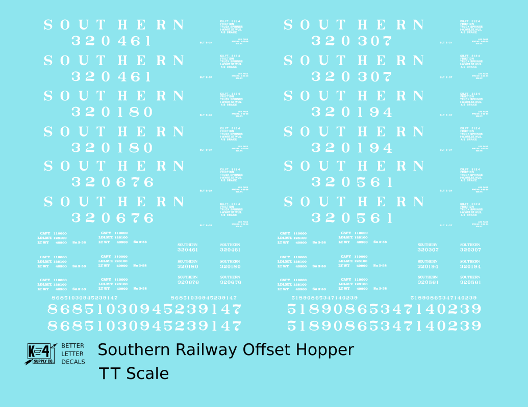 Southern Railway Offset Twin Hopper White