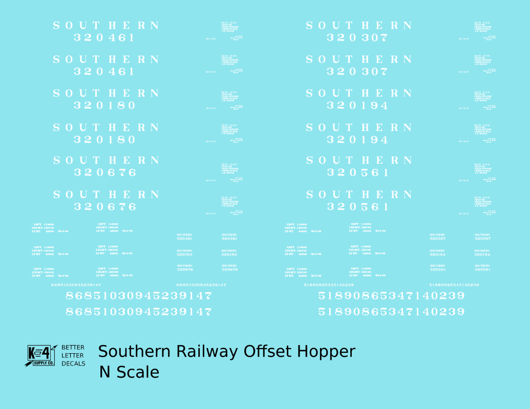 Southern Railway Offset Twin Hopper White