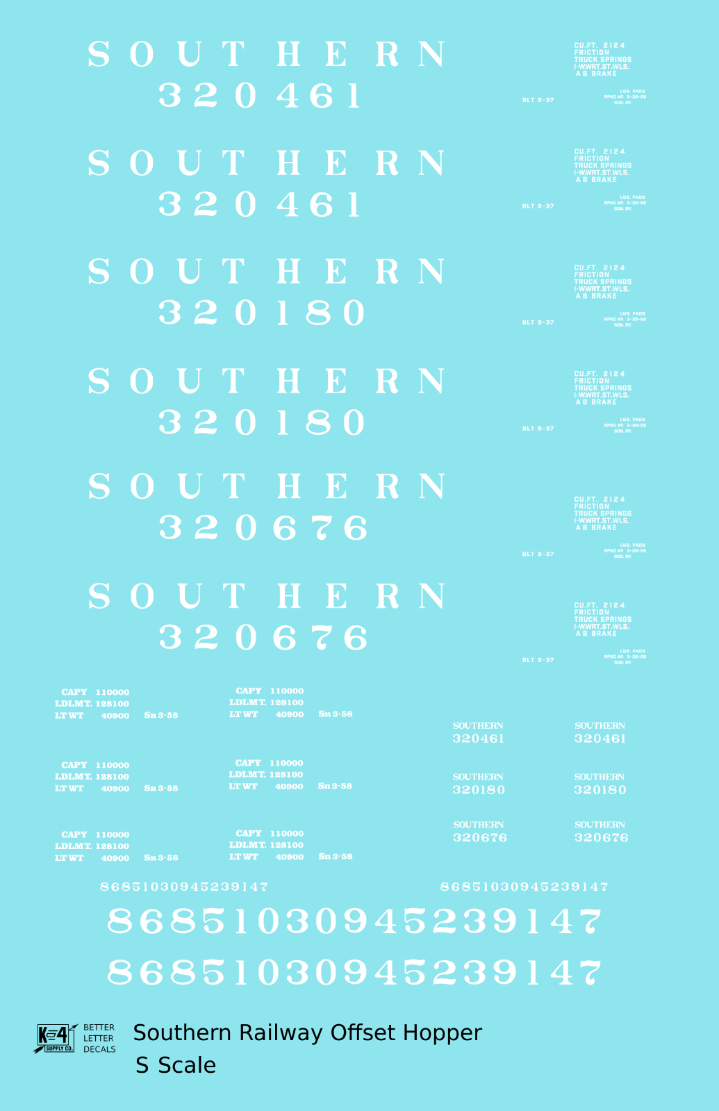 Southern Railway Offset Twin Hopper White