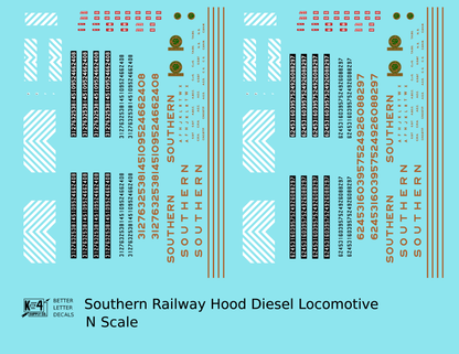 Southern Railway Hood Diesel Locomotive Gold Black Scheme