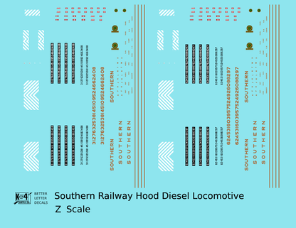 Southern Railway Hood Diesel Locomotive Gold Black Scheme