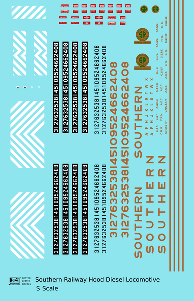 K4 Supply Co O Scale Decals – Canadian National Diesel Locomotive, White First Noodle Scheme
