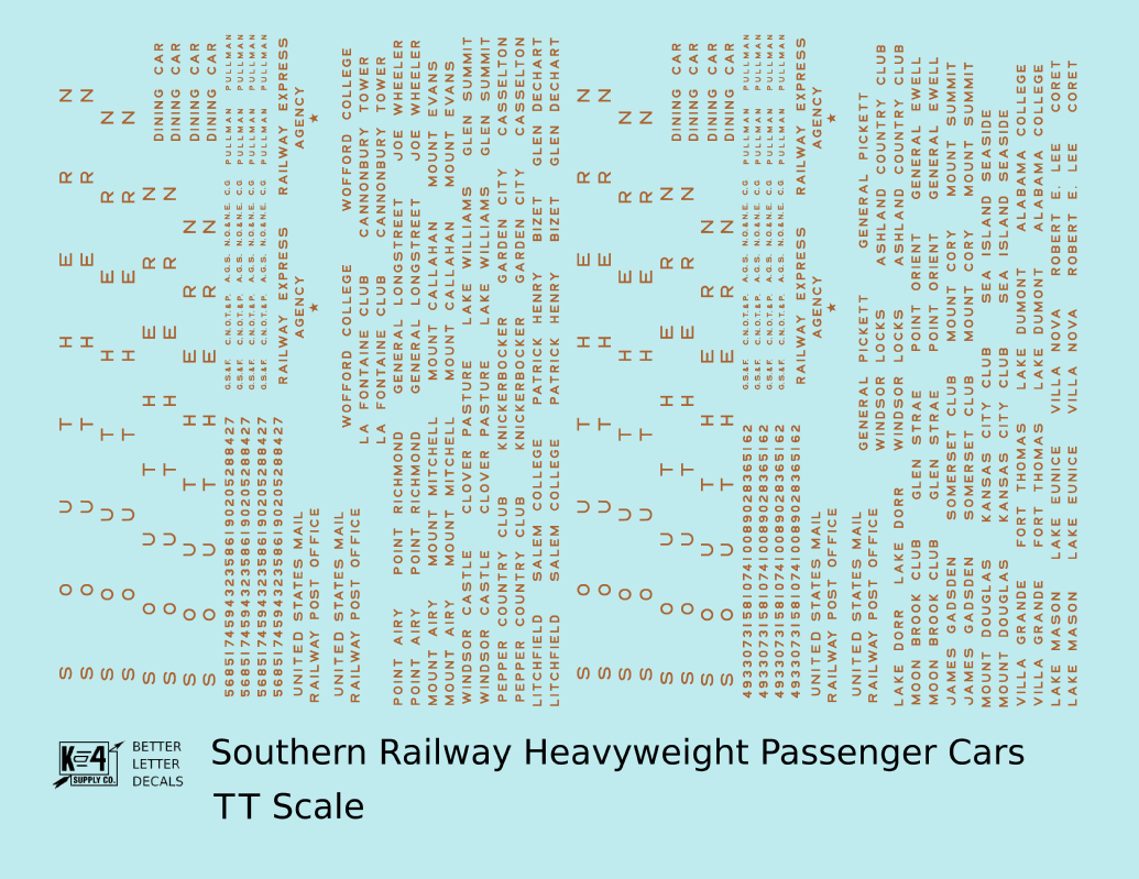 Southern Railway Heavyweight Passenger Car Bronze Gold