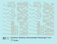 Southern Railway Heavyweight Passenger Car Bronze Gold  - Decal - Choose Scale