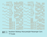 Southern Railway Heavyweight Passenger Car Bronze Gold  - Decal - Choose Scale