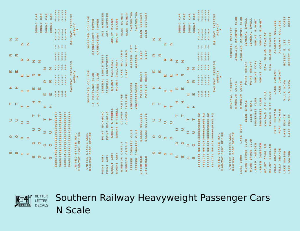 Southern Railway Heavyweight Passenger Car Bronze Gold