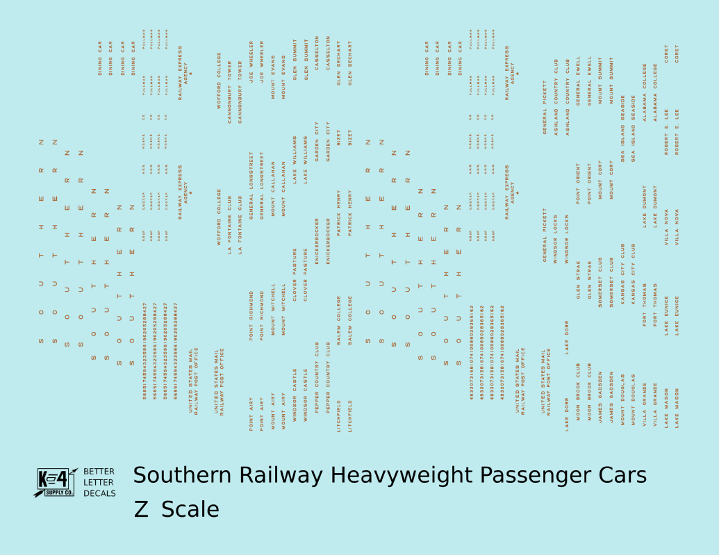 Southern Railway Heavyweight Passenger Car Bronze Gold