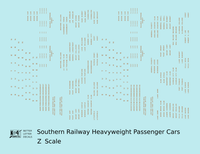 Southern Railway Heavyweight Passenger Car Bronze Gold  - Decal - Choose Scale