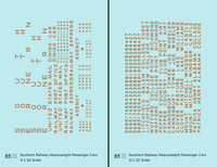 Southern Railway Heavyweight Passenger Car Bronze Gold  - Decal - Choose Scale