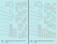 Southern Railway Heavyweight Passenger Car Bronze Gold  - Decal - Choose Scale