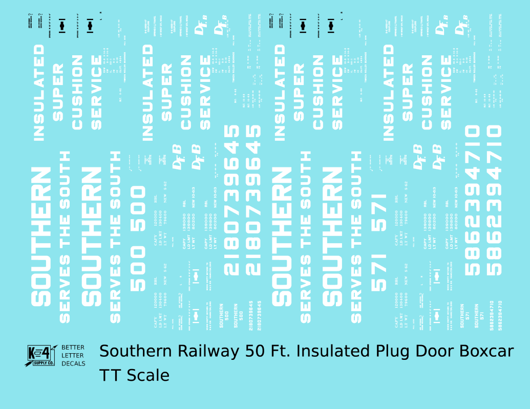 Southern Railway 50 Ft Plug Door Boxcar White