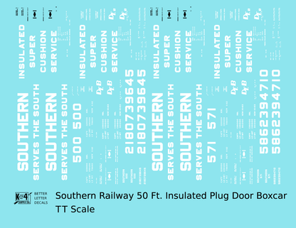 Southern Railway 50 Ft Plug Door Boxcar White