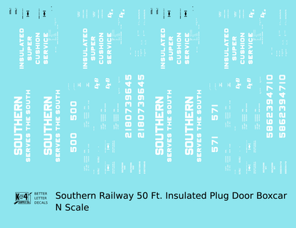 Southern Railway 50 Ft Plug Door Boxcar White