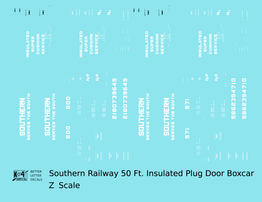 Southern Railway 50 Ft Plug Door Boxcar White