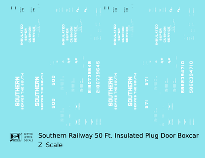 Southern Railway 50 Ft Plug Door Boxcar White