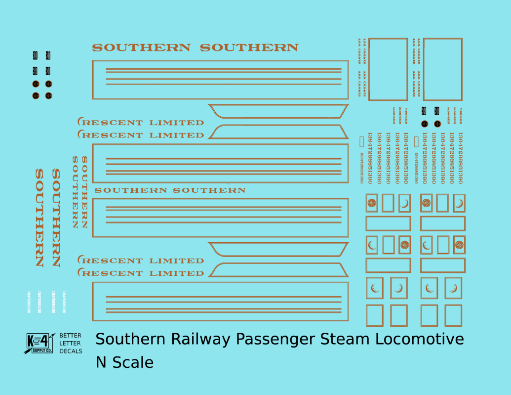 Southern Railway Passsenger Steam Locomotive Gold Crescent Ltd
