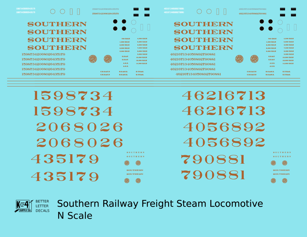 Southern Railway Freight Steam Locomotive Gold