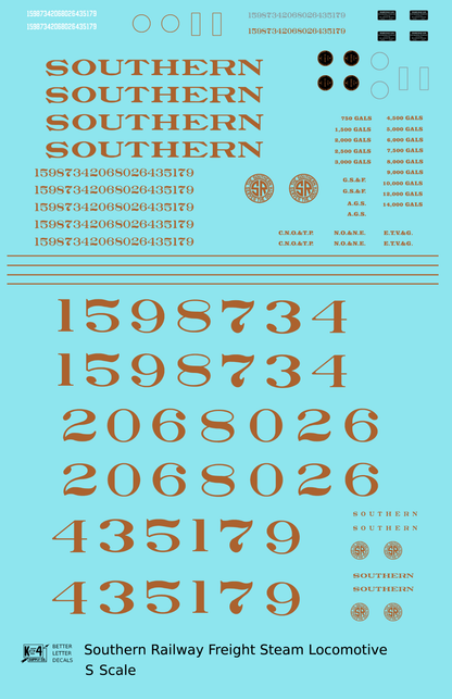 Southern Railway Freight Steam Locomotive Gold