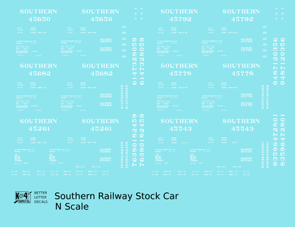 Southern Railway 40 Ft Stock Cars White