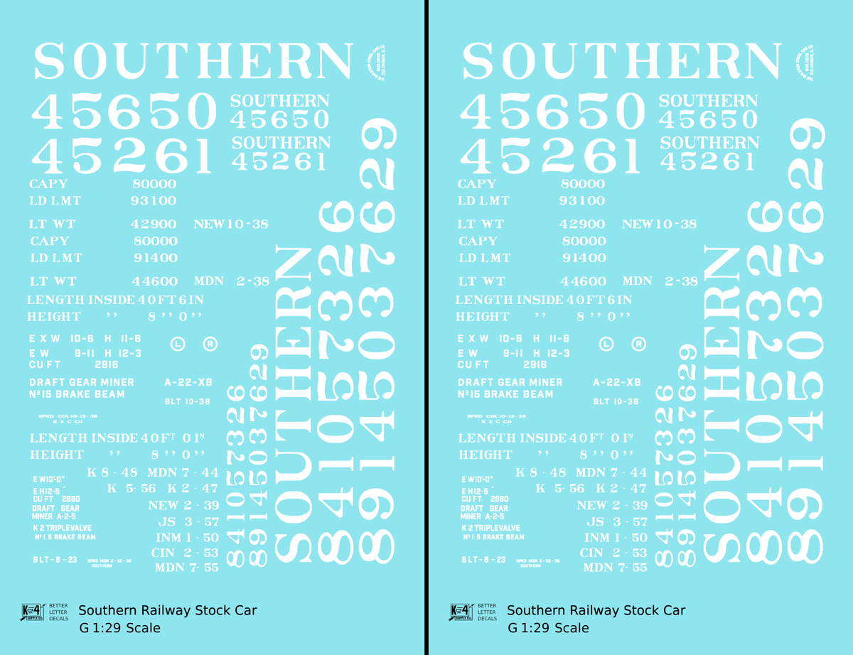 Southern Railway 40 Ft Stock Cars White