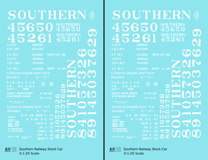 Southern Railway 40 Ft Stock Cars White