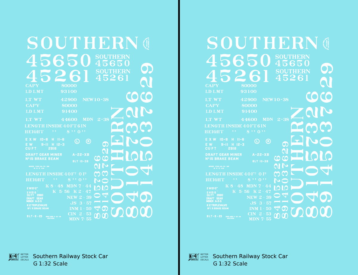Southern Railway 40 Ft Stock Cars White