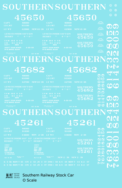 Southern Railway 40 Ft Stock Cars White