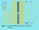 Southern Railway Cab Diesel Locomotive Yellow  - Decal - Choose Scale