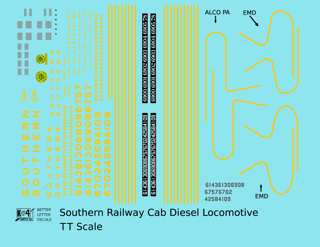 Southern Railway Cab Diesel Locomotive Yellow