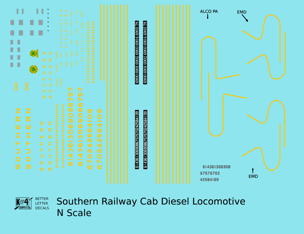 Southern Railway Cab Diesel Locomotive Yellow