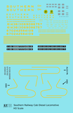 Southern Railway Cab Diesel Locomotive Yellow  - Decal Sheet