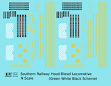 Southern Railway Cab Diesel Locomotive Yellow For Green/White Scheme - Decal - Choose Scale