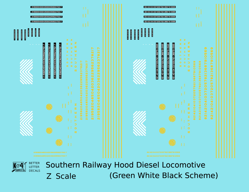 Southern Railway Cab Diesel Locomotive Yellow For Green/White Scheme