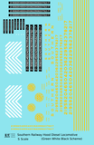 Southern Railway Cab Diesel Locomotive Yellow For Green/White Scheme - Decal - Choose Scale