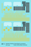 Southern Railway Cab Diesel Locomotive Yellow For Green/White Scheme - Decal - Choose Scale