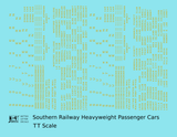 Southern Railway Heavyweight Passenger Car Dulux Gold  - Decal - Choose Scale