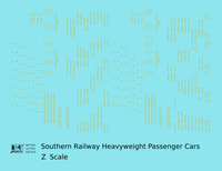 Southern Railway Heavyweight Passenger Car Dulux Gold  - Decal - Choose Scale