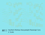 Southern Railway Heavyweight Passenger Car Dulux Gold  - Decal - Choose Scale