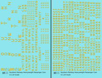 Southern Railway Heavyweight Passenger Car Dulux Gold  - Decal - Choose Scale