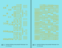 Southern Railway Heavyweight Passenger Car Dulux Gold  - Decal - Choose Scale