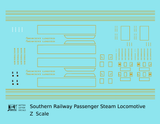 Southern Railway Passenger Steam Locomotive Dulux Gold  - Decal - Choose Scale