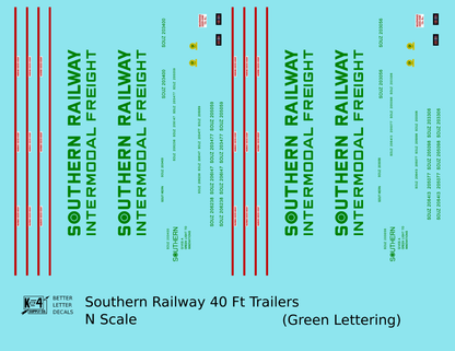 Southern Railway 40 Ft Semi Trailer Green and Red